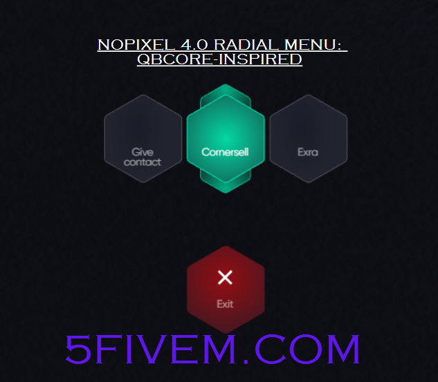 NoPixel 4.0 Radial Menu: QBCore-Inspired